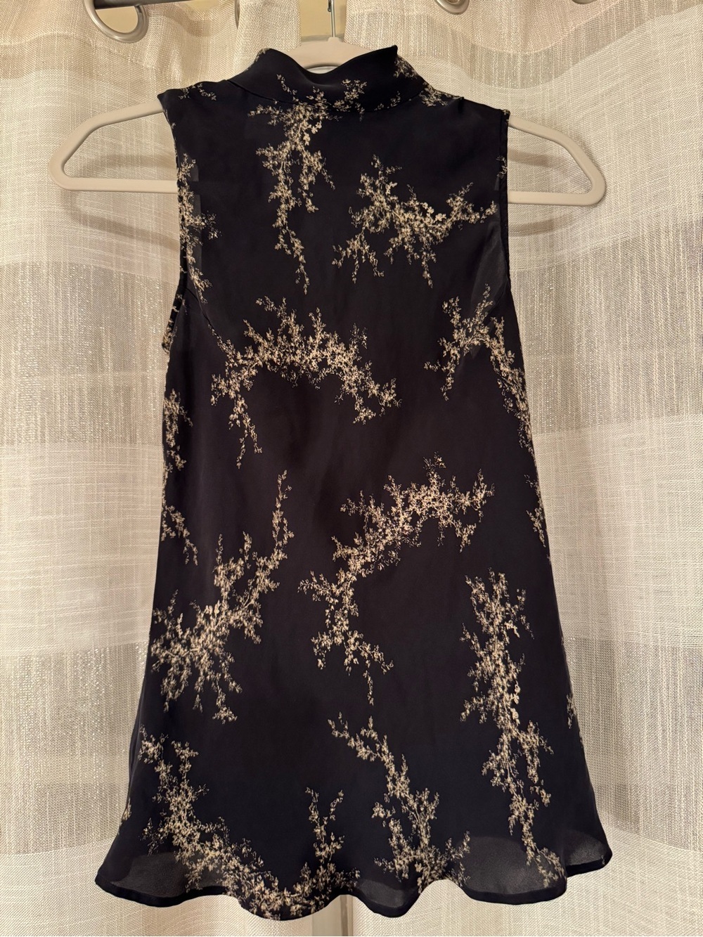 Vintage Rena Rowan Black Silk Floral Blouse